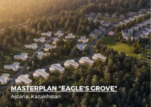 General view of the premium gated village near Astana — PrivateHouse