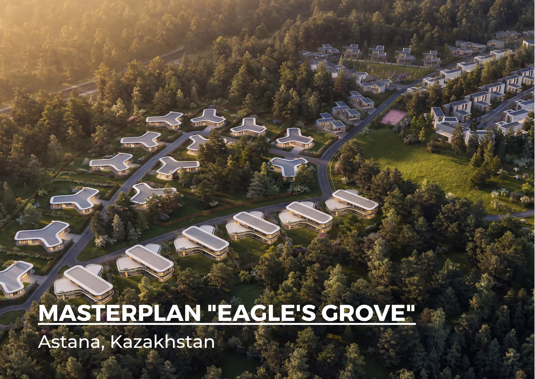 General view of the premium gated village near Astana — PrivateHouse