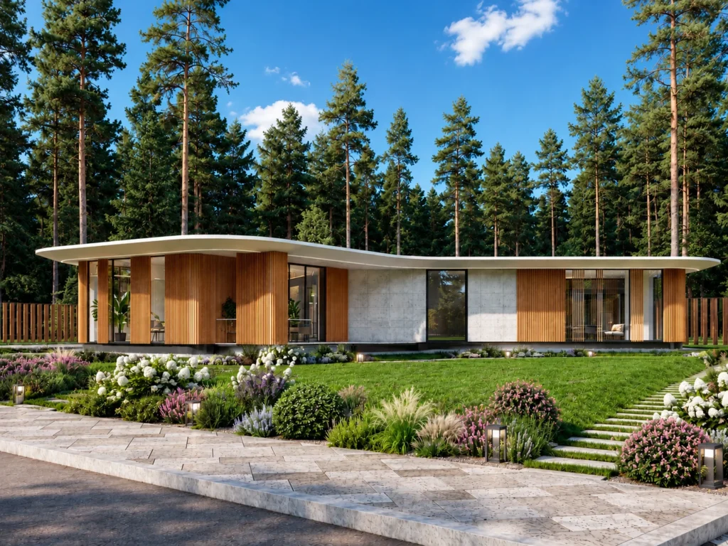 Premium class villa, type Y1, single storey — soft facade forms, PrivateHouse